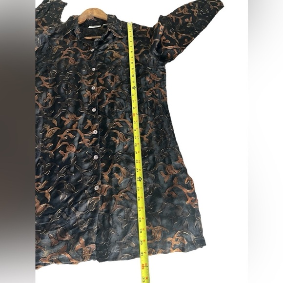 Chicos Design Silk Blend Women’s Long Sleeve Button Front Sheer Shirt Blouse - Picture 7 of 10